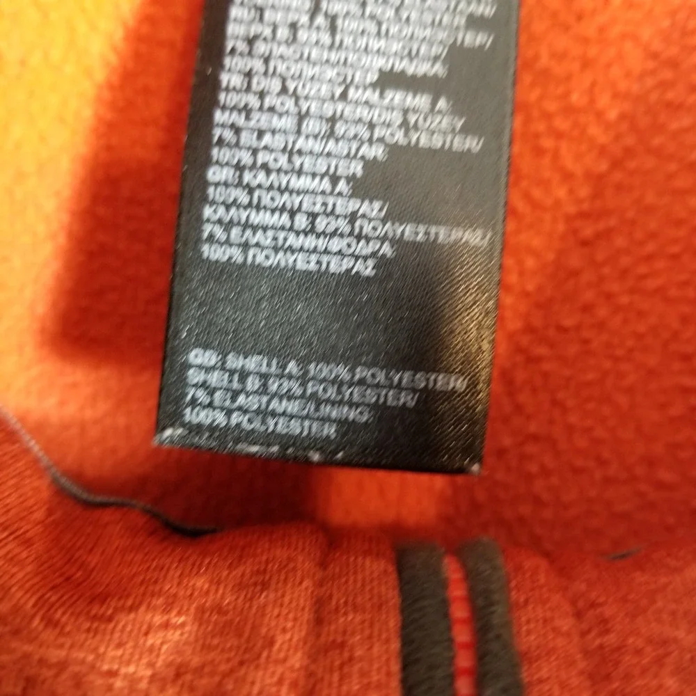 The North Face Mens XXL Quarter Zip Fleece Pullover Rust Orange Heathered Jacket